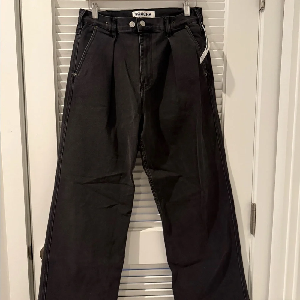 Roucha Women's Black Wide Leg Jeans - Picture 1 of 4